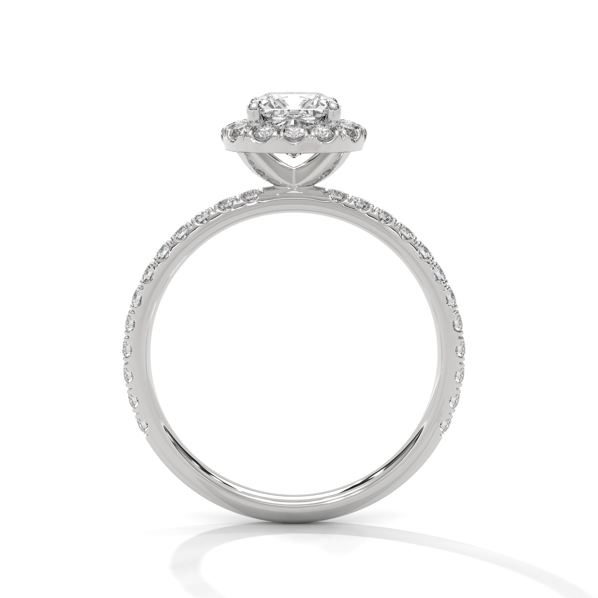 Rose Gold Cushion Cut Halo Pavé Engagement & Anniversary Ring