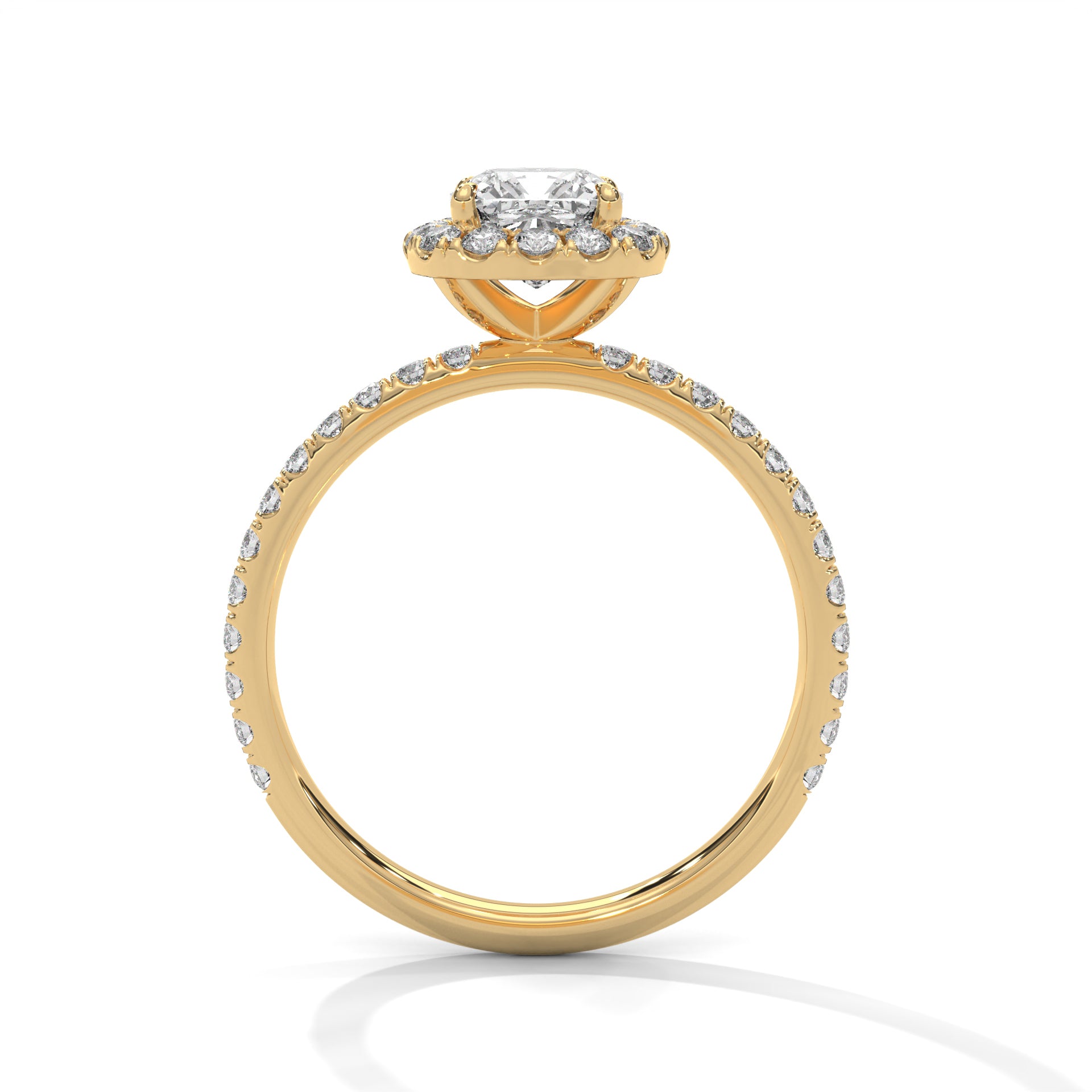 Rose Gold Cushion Cut Halo Pavé Engagement & Anniversary Ring