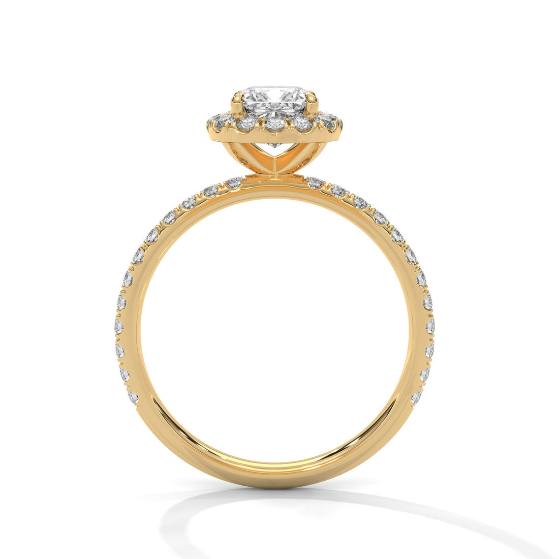 Rose Gold Cushion Cut Halo Pavé Engagement & Anniversary Ring
