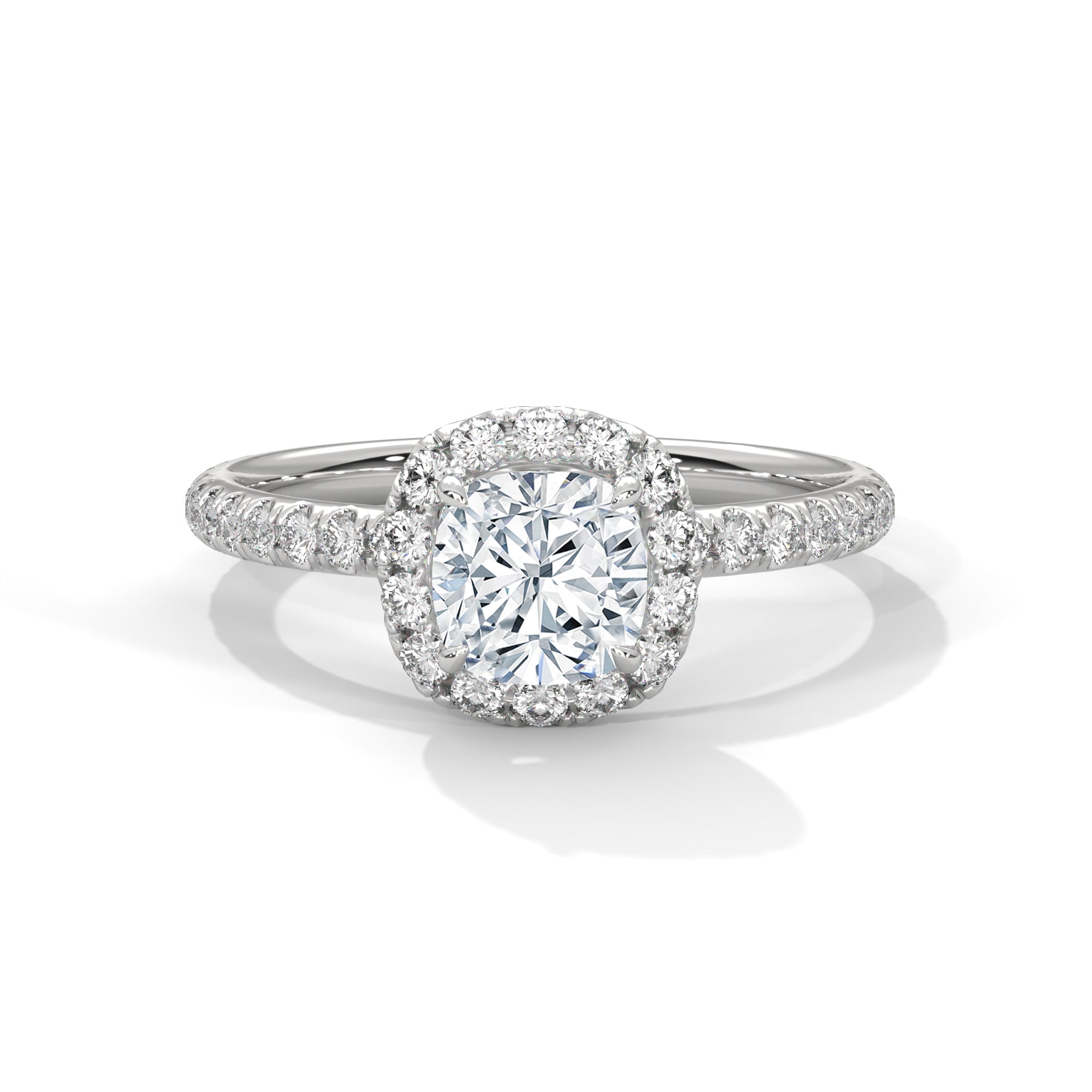 Rose Gold Cushion Cut Halo Pavé Engagement & Anniversary Ring