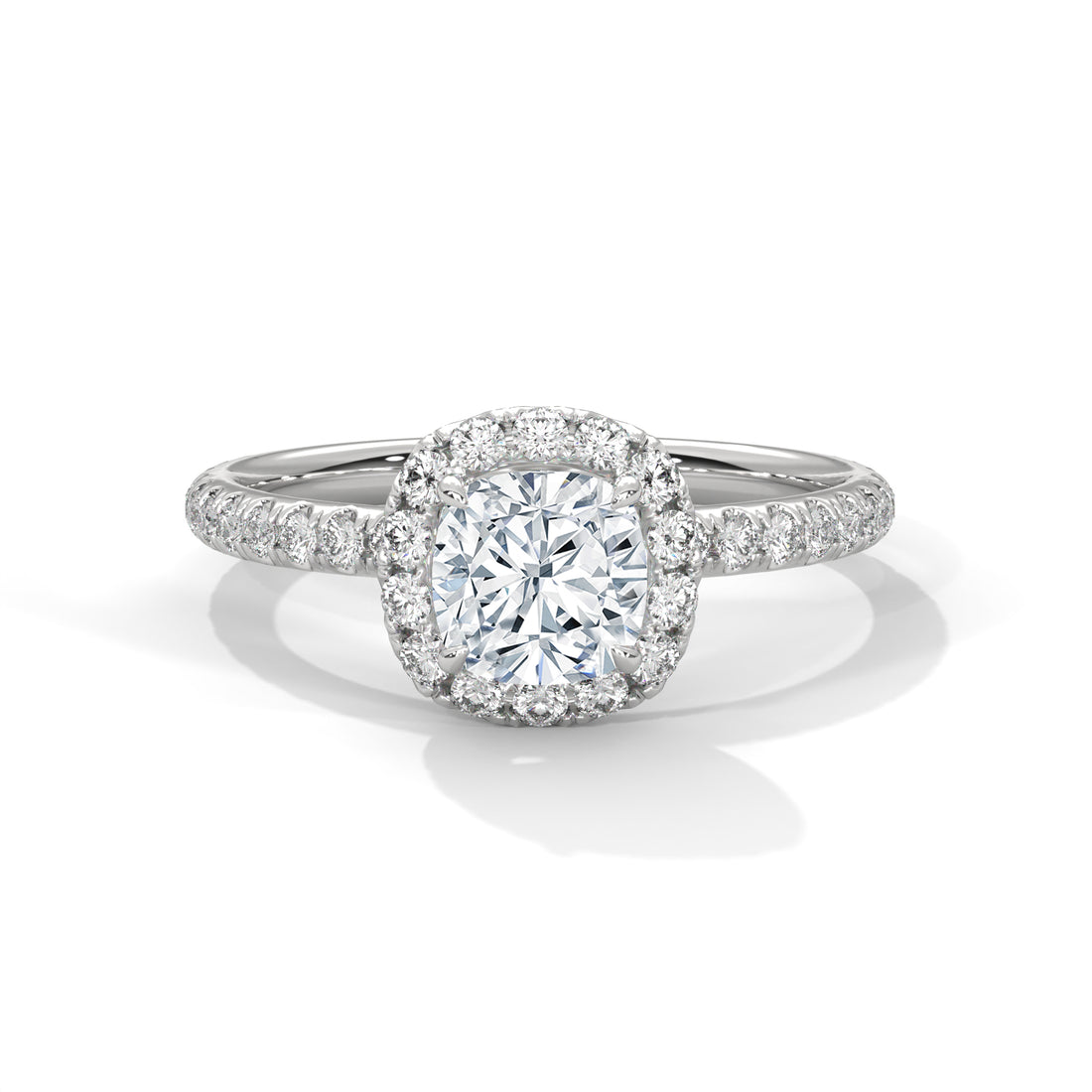 Rose Gold Cushion Cut Halo Pavé Engagement & Anniversary Ring