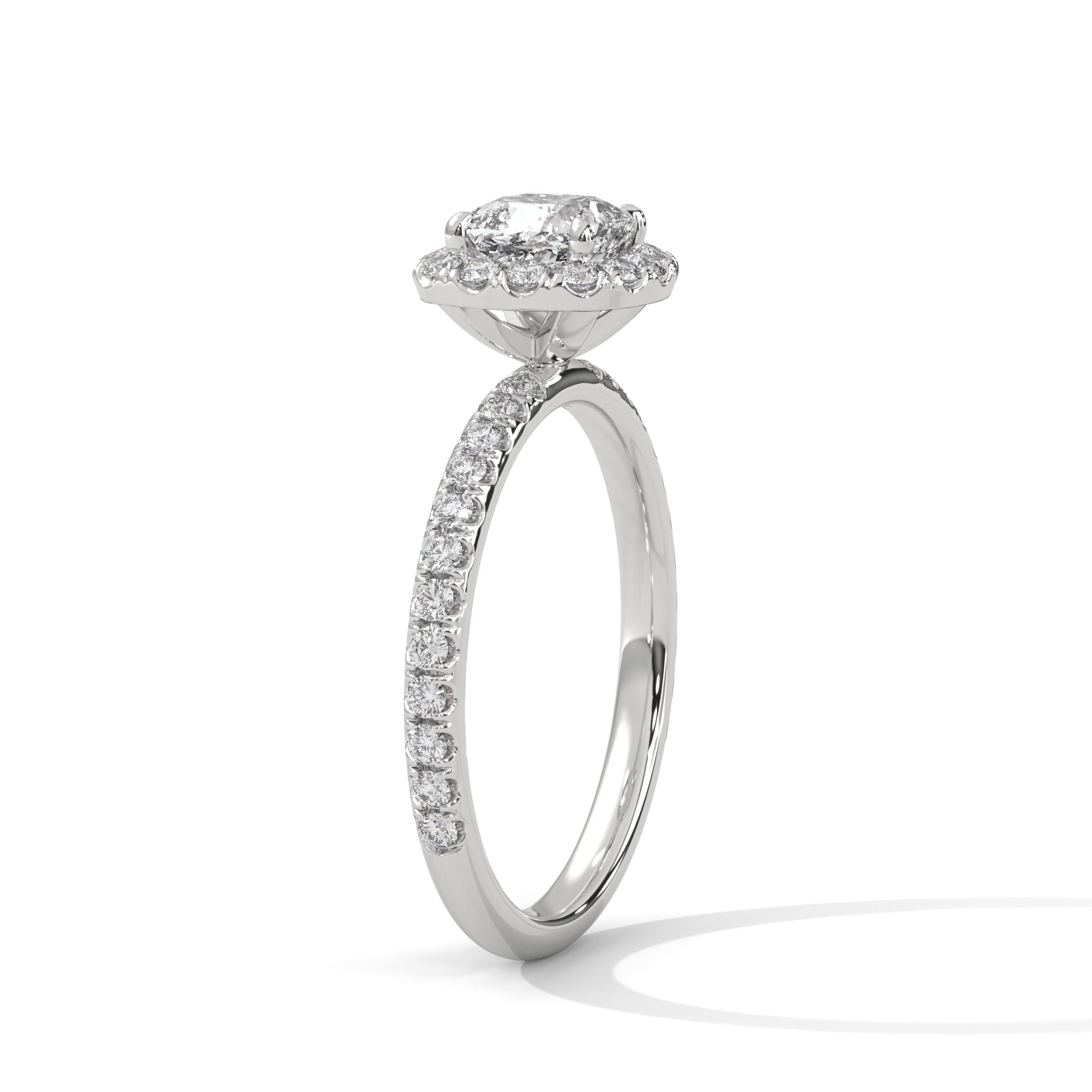 Rose Gold Cushion Cut Halo Pavé Engagement & Anniversary Ring