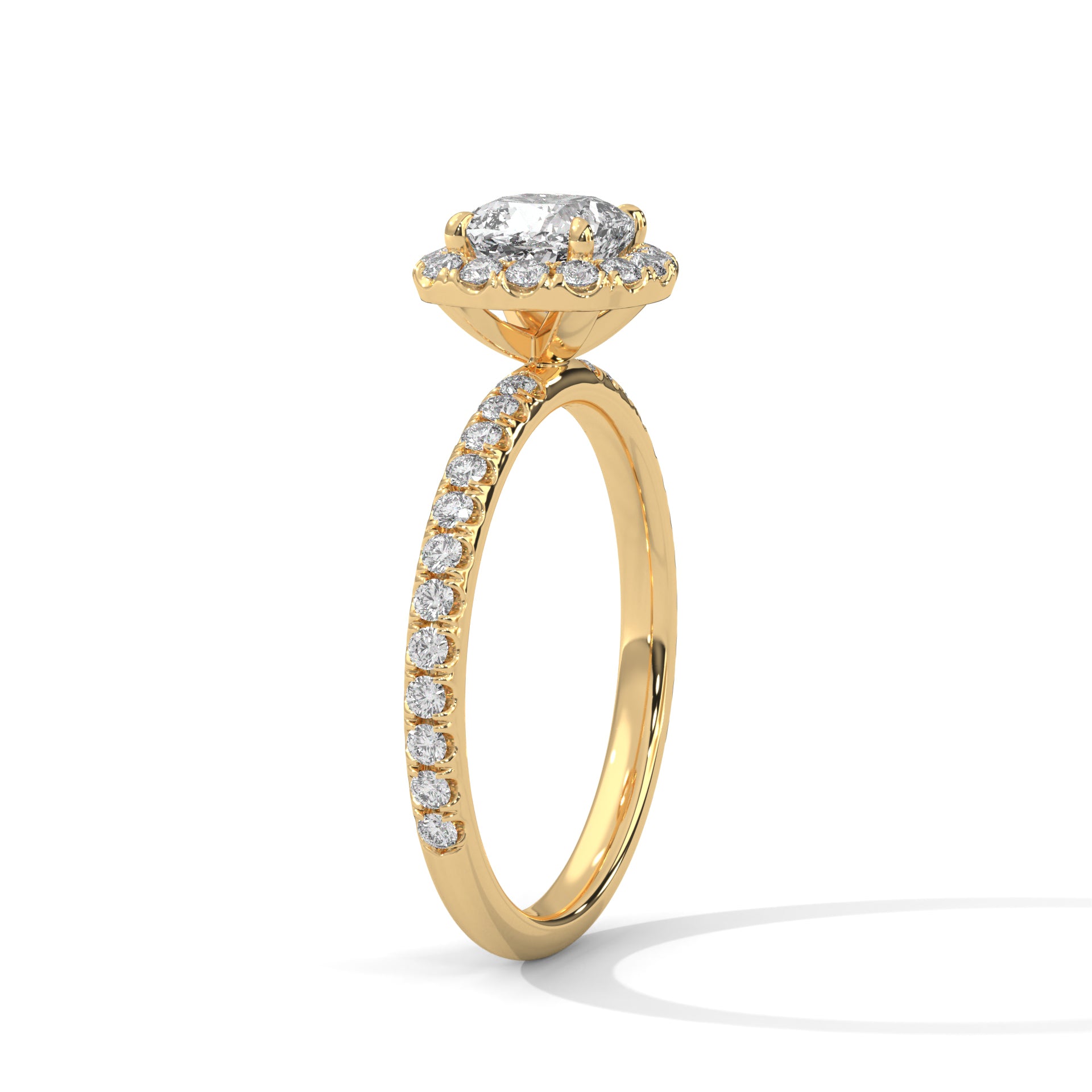 Rose Gold Cushion Cut Halo Pavé Engagement & Anniversary Ring