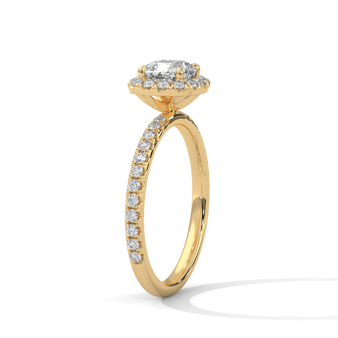 Rose Gold Cushion Cut Halo Pavé Engagement & Anniversary Ring