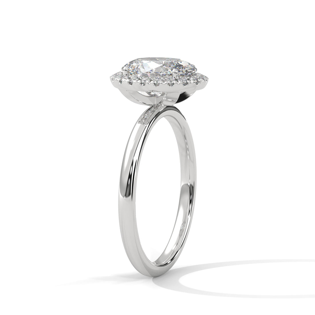 Rose Gold Oval Cut Halo Solitaire Engagement & Anniversary Ring