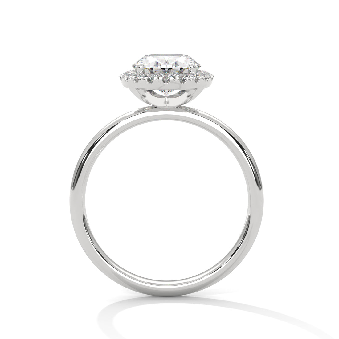 Rose Gold Oval Cut Halo Solitaire Engagement & Anniversary Ring