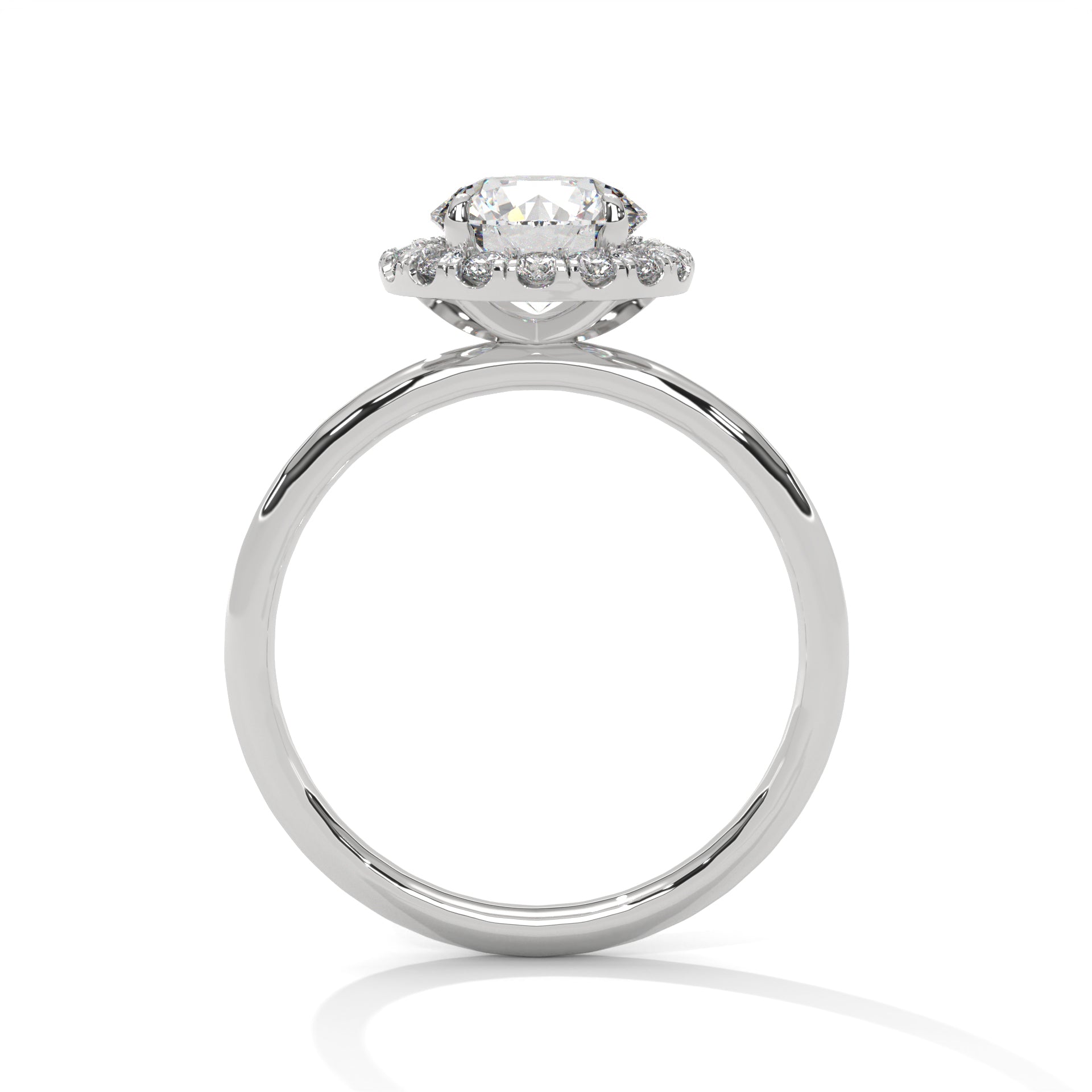 Yellow Gold Round Cut Halo Solitaire Engagement & Anniversary Ring