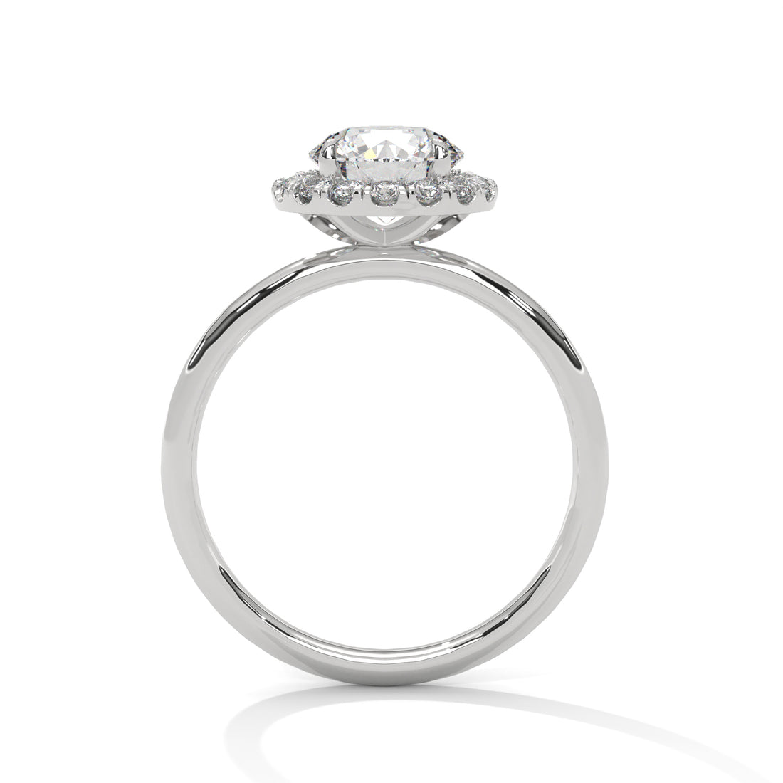 Yellow Gold Round Cut Halo Solitaire Engagement & Anniversary Ring
