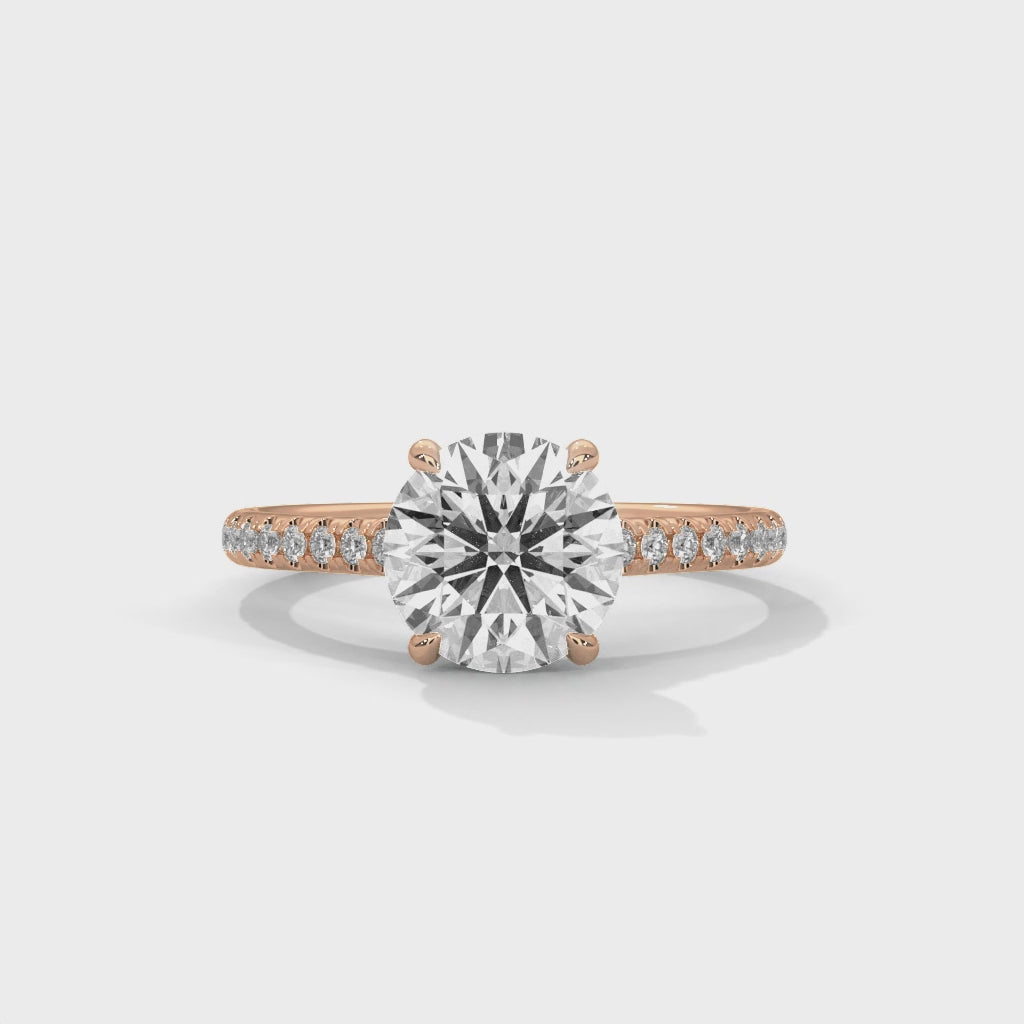 Rose Gold Oval Cut Three Stone Pear Side Engagement & Anniversary Ring