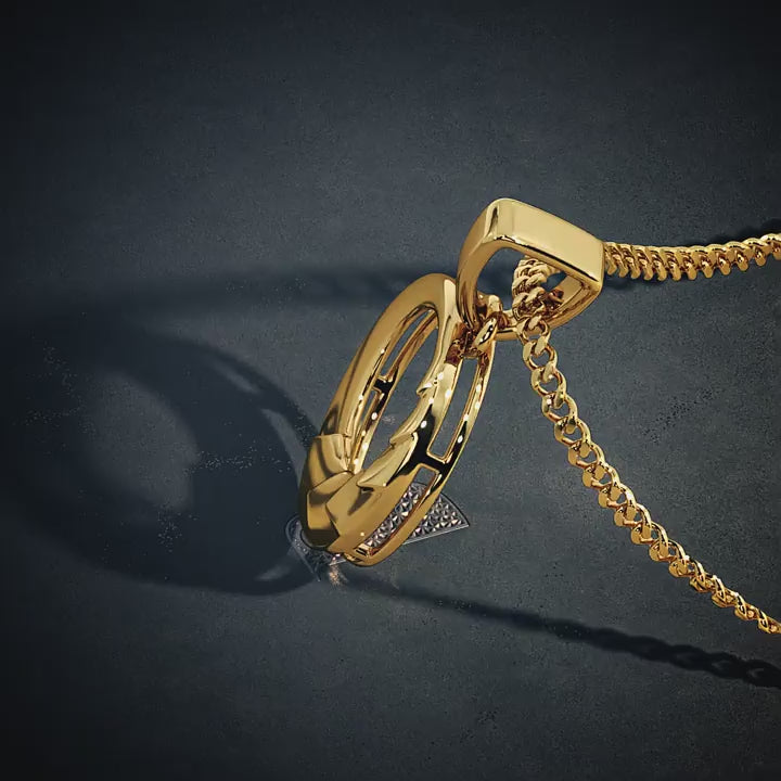 Textured Circular Gold Circle Pendant