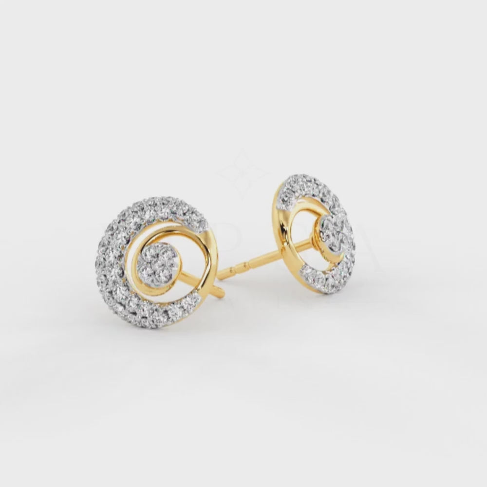 Round Moissanite Spiral Swirl Stud Earrings