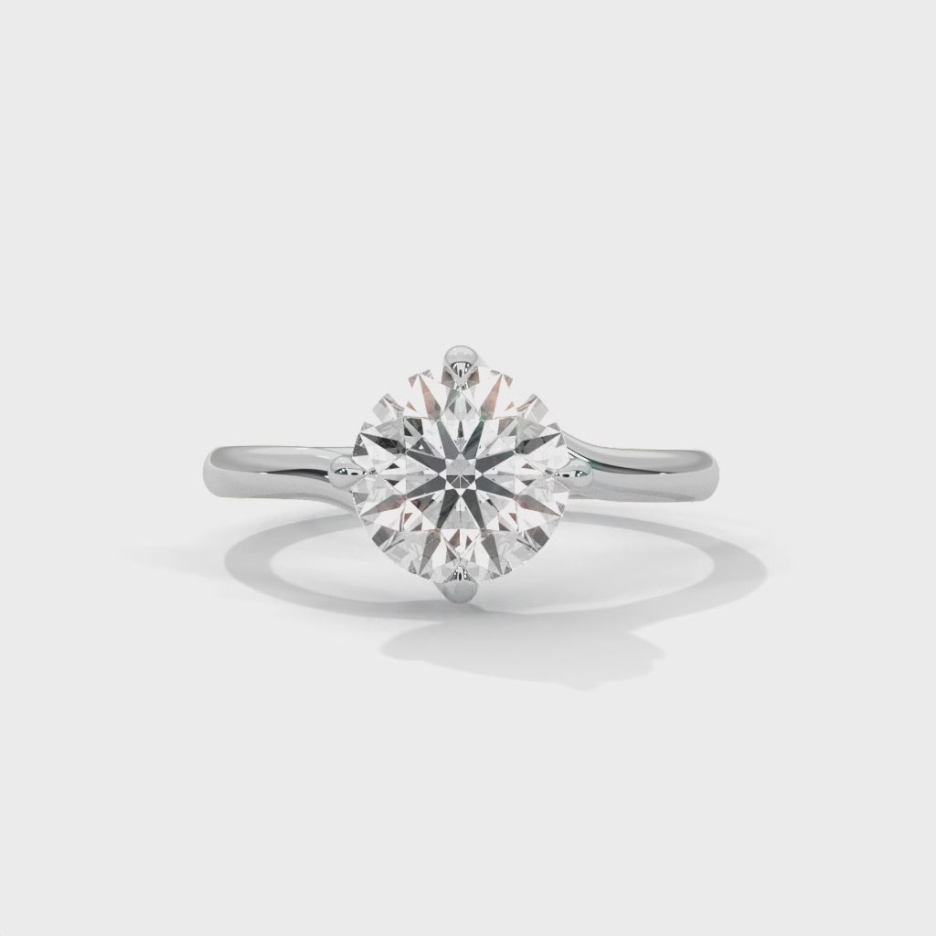Rose Gold Round Cut Solitaire Twist Engagement Ring