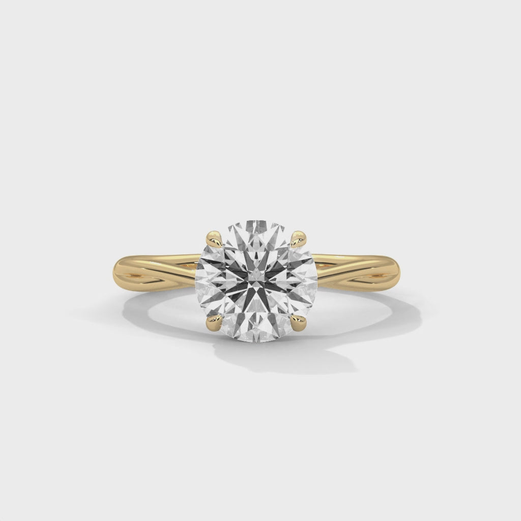 Rose Gold Round Cut Solitaire Twist Shank Engagement & Anniversary Ring