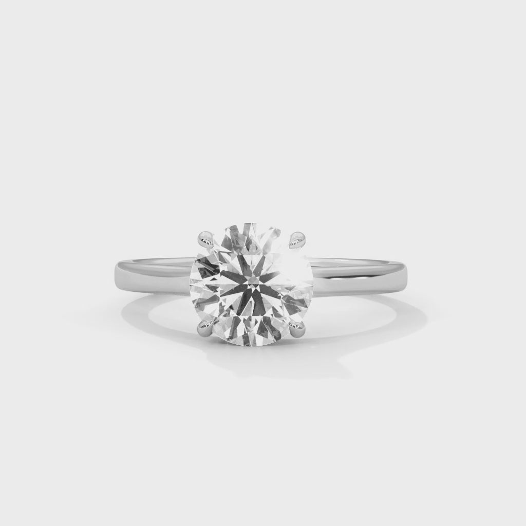 Rose Gold Round Cut Classic Four-Prong Solitaire Cathedral Engagement & Anniversary Ring