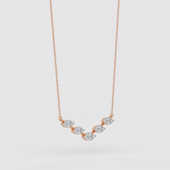 Marquise Chevron Bar Necklace