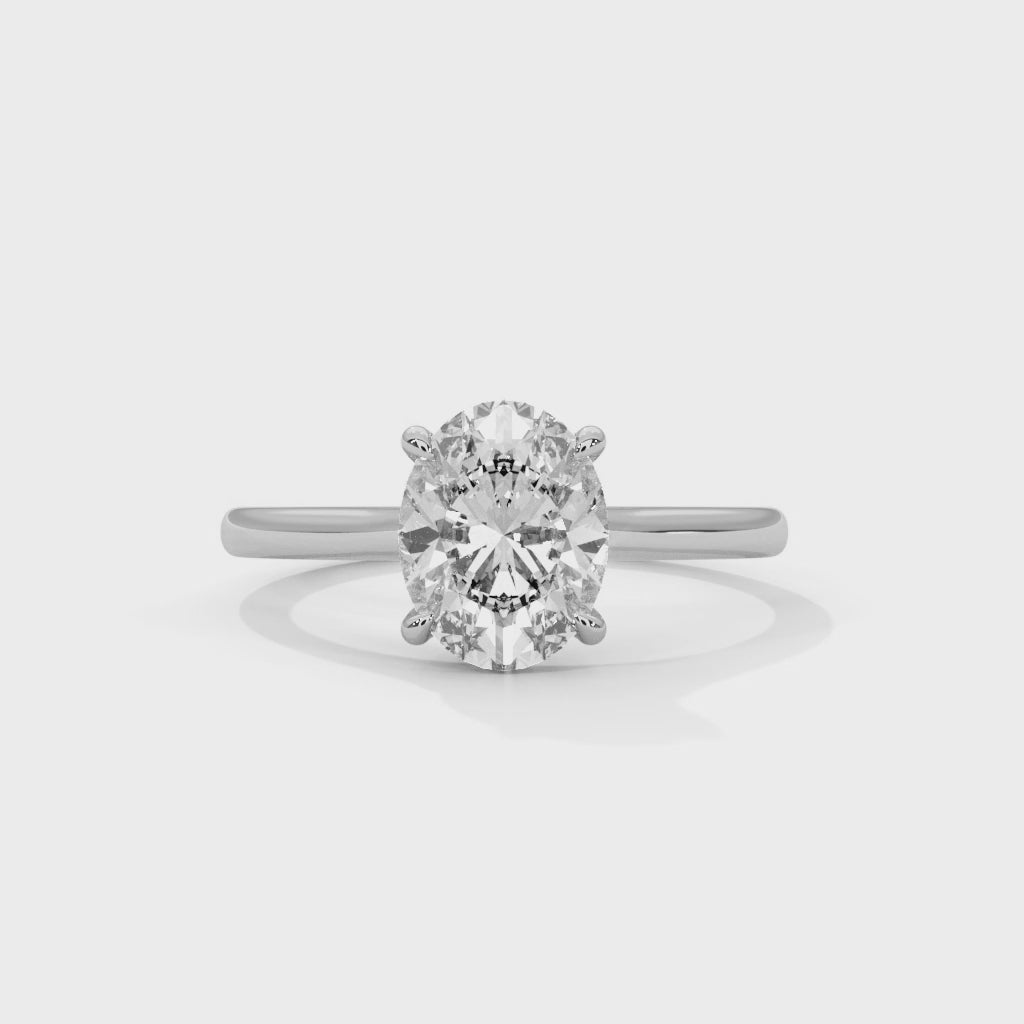Rose Gold Oval Cut Classic Four-Prong Solitaire Engagement & Anniversary Ring