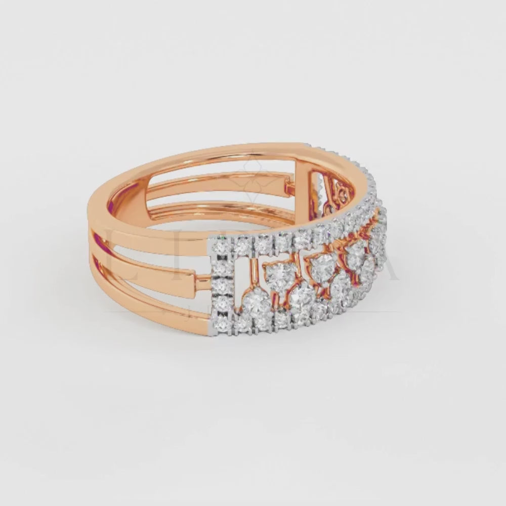 Multi-Row Pavé Wide Band Ring