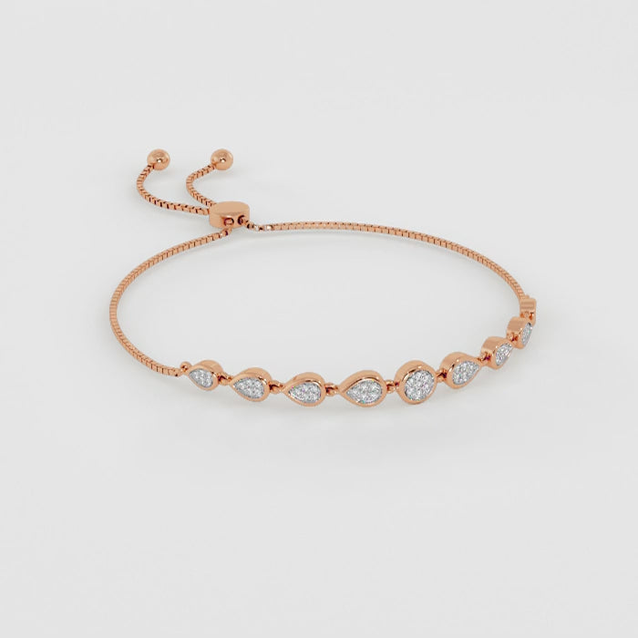 Teardrop Cluster Bolo Bracelet