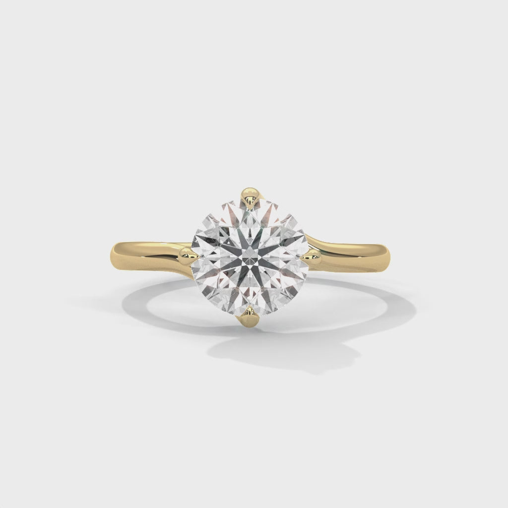 Rose Gold Round Cut Classic Solitaire Engagement Ring
