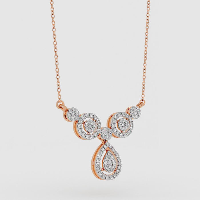 Cluster Circular & Pear Drop Necklace