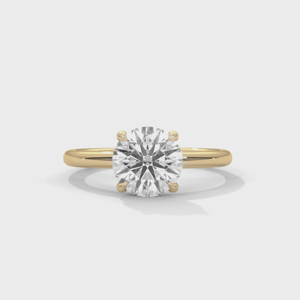 Rose Gold Round Cut Classic Four-Prong Solitaire Engagement & Anniversary Ring