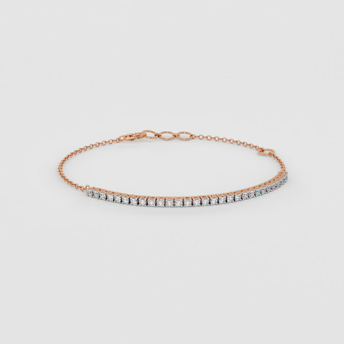 Pavé Tennis Bar Chain Bracelet