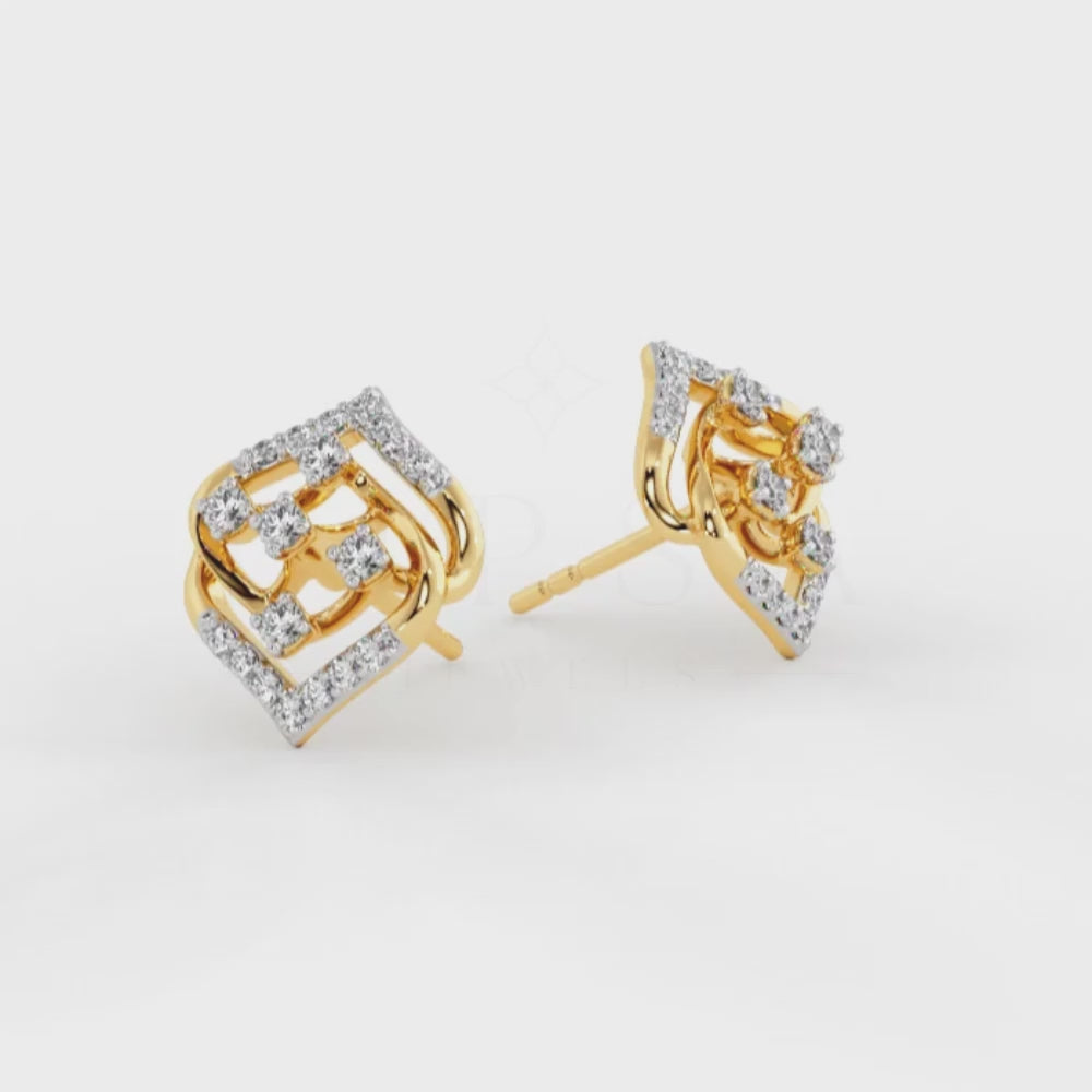 Round Moissanite Stud Earrings in 14K Gold