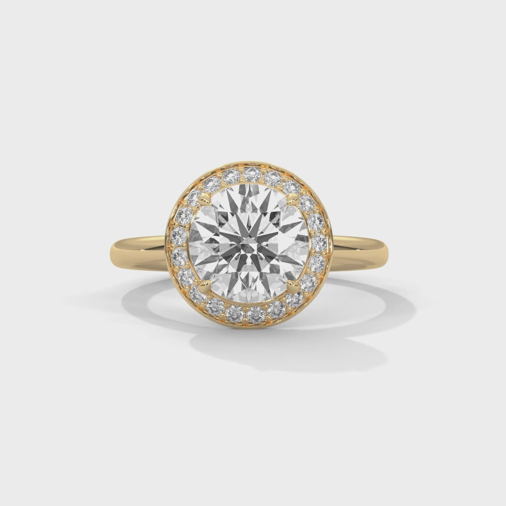 Rose Gold Oval Cut Halo Solitaire Engagement & Anniversary Ring
