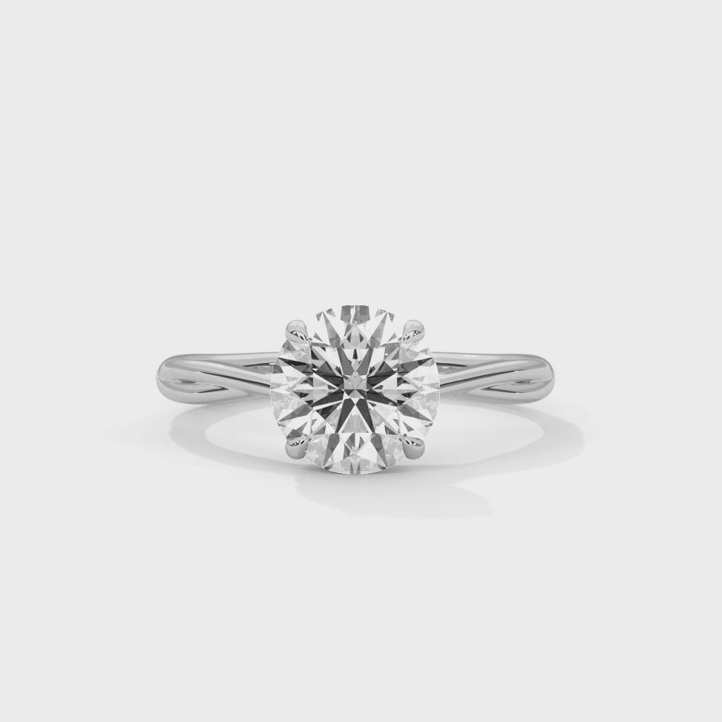 Rose Gold Round Cut Solitaire Twist Shank Engagement & Anniversary Ring