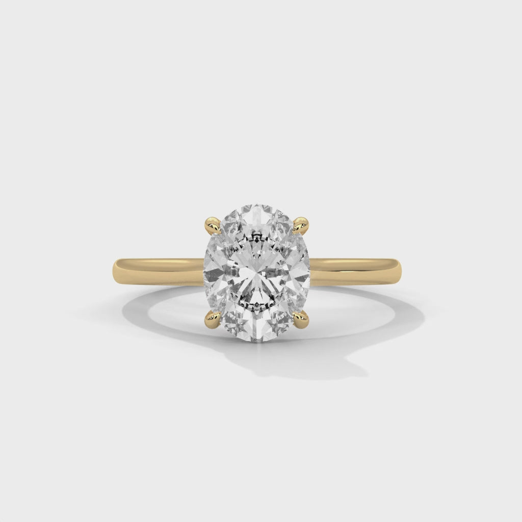 Rose Gold Oval Cut Classic Four-Prong Solitaire Engagement & Anniversary Ring