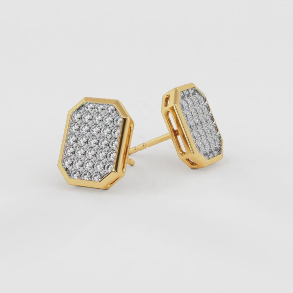 Octagon Pavé Cluster Stud Earrings